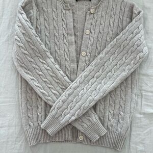 BRANDY MELVILLE Gray Cable Knit Cardigan
